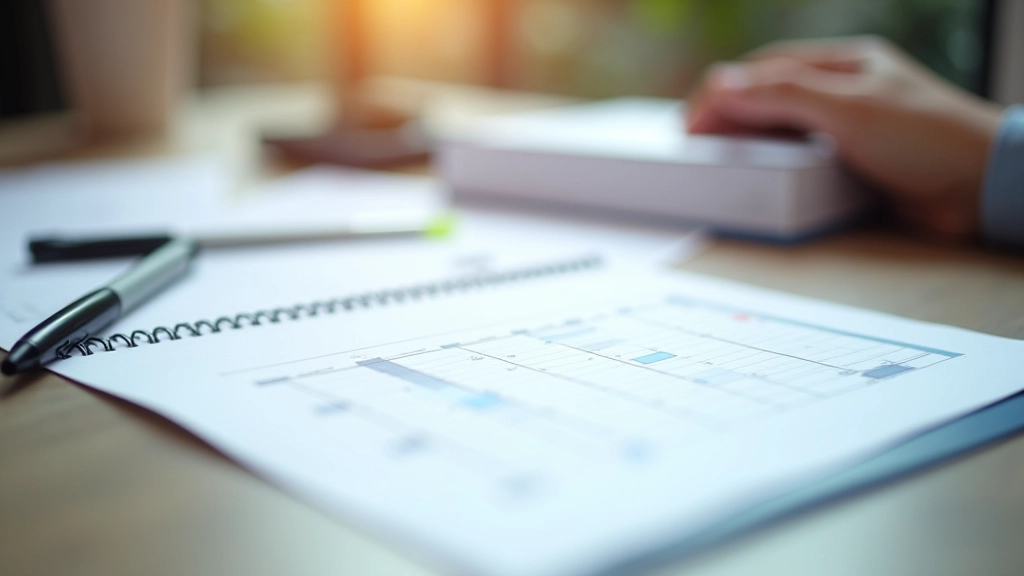 Monthly financial closing calendar and deadline planning materials on office desk