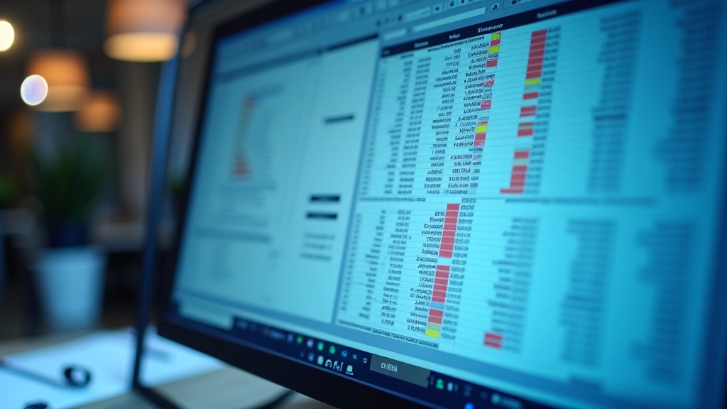 Close-up of spreadsheet with numerical data and balance calculations highlighted
